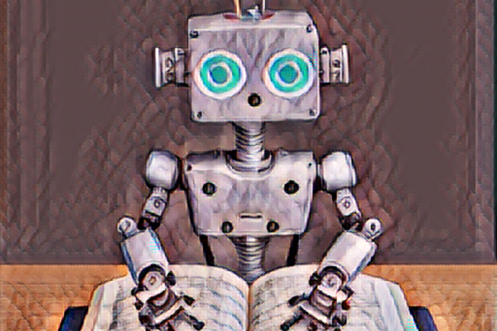 Does AI mean the end of literature? Robot seen reading book