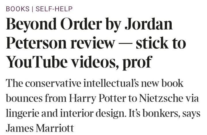 James Marriott says Jordan Peterson's book is "bonkers" as book reviews being misrepresented.