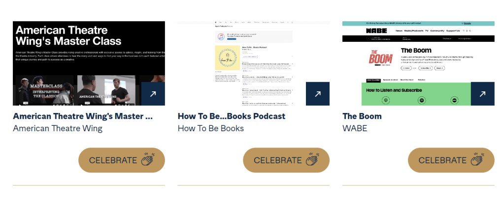 Anthem Awards, How To Be...Books Podcast featured on website.