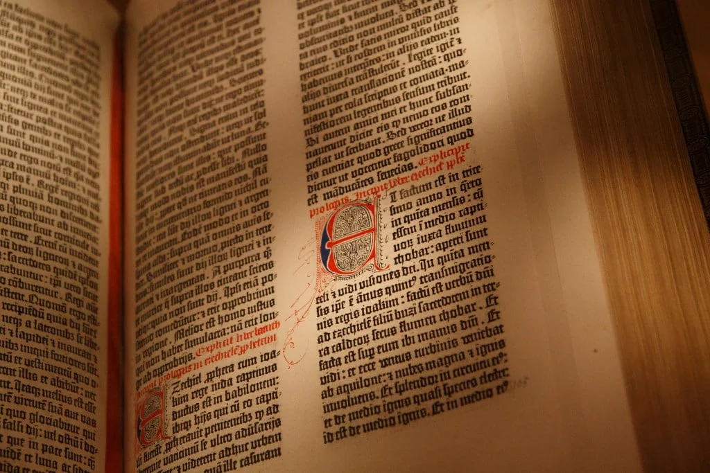 Gutenberg Bible on display at the New York Public Library - world’s oldest books